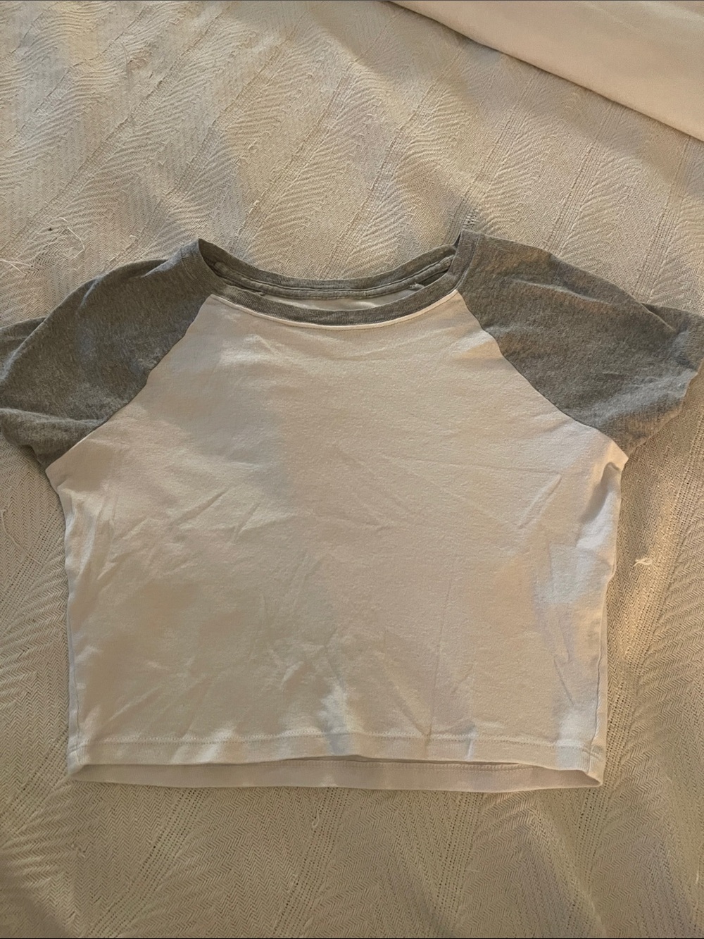 Hollister White Tee with Heather Gray Trim